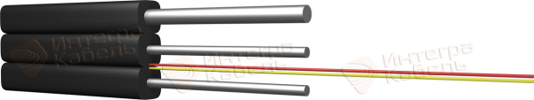ИКT3нг(А)-HF-O-A2-0.3 FTTH кабель со стальной проволокой в качестве несущего силового элемента и усиливающими элементами из стальной проволоки, 2 волокна